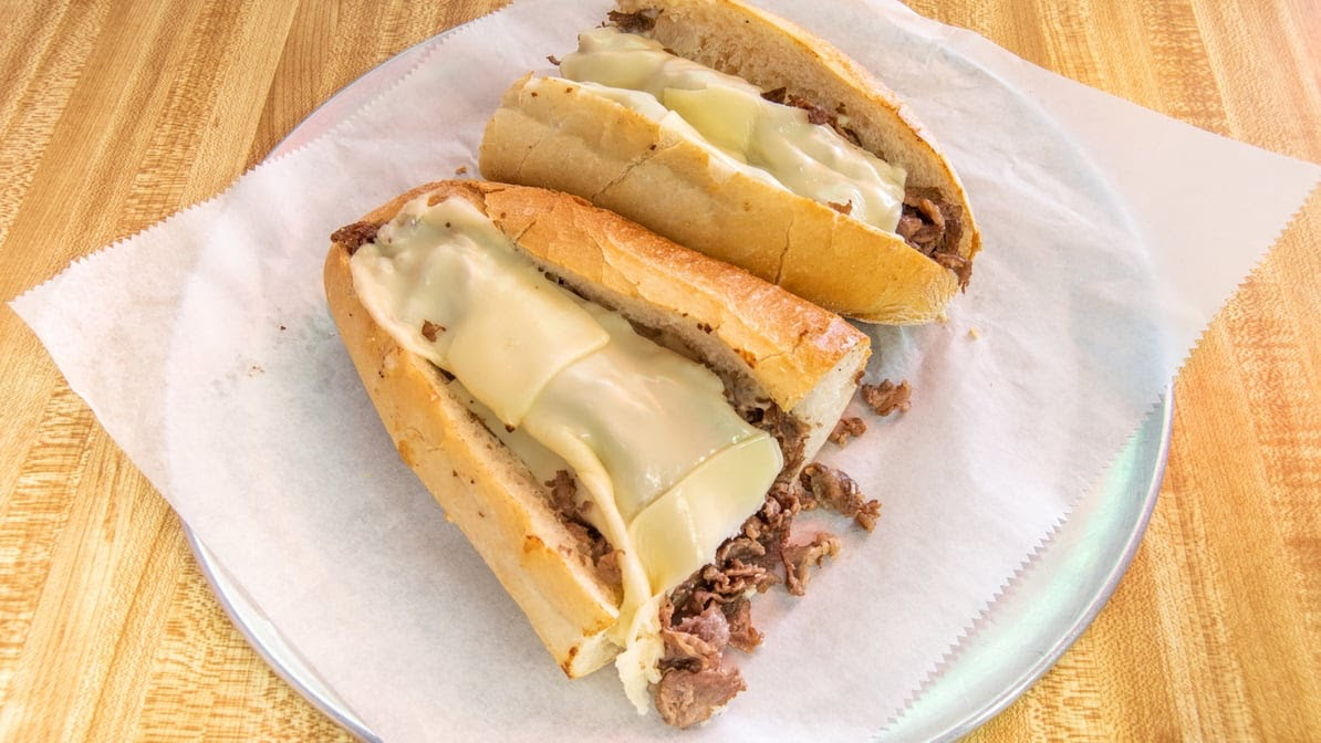 Cheesesteak sandwiches with melted cheese